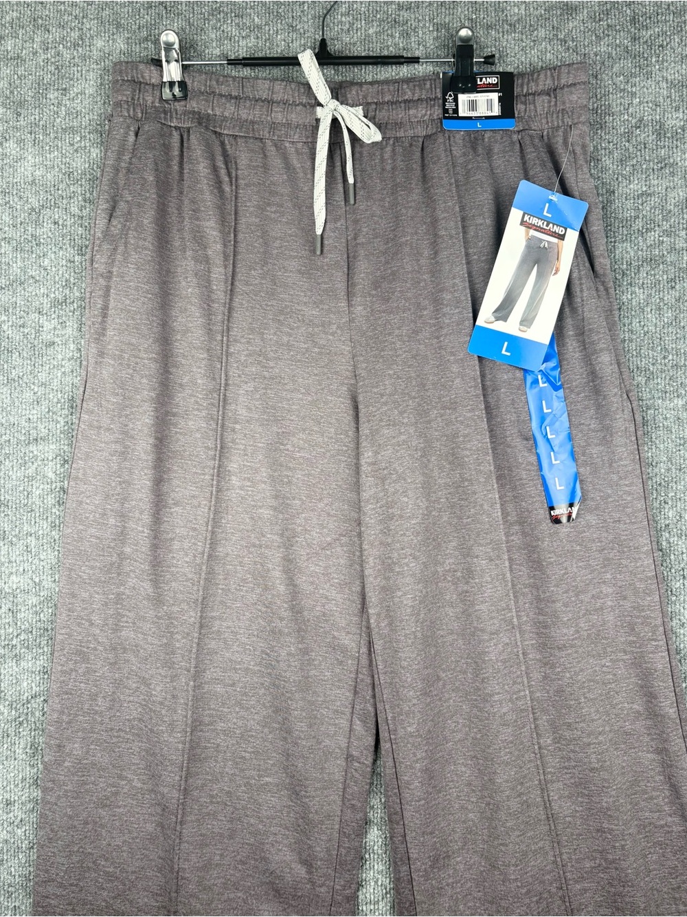 NEW Kirkland Signature Women's L Lightweight Pintuck Pants Purple Wide Leg